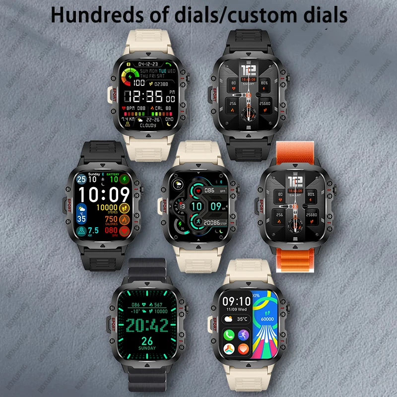 2024 New For Xiaomi Military Smart Watch Men IP68 5ATM Outdoor Sports Fitness Tracker Health Monitor 1.96" BT Call Smartwatch - Image 5